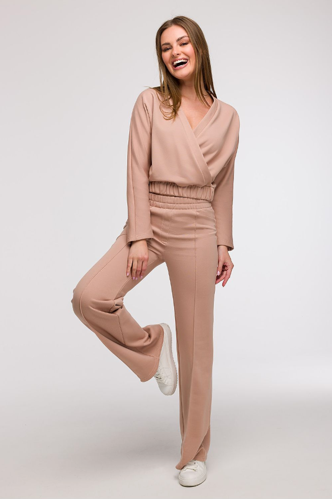 Mila Wrap Blouse – Dusty Rose Elegance