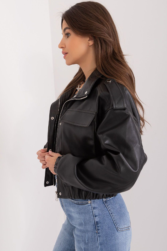 Cropped Faux Leather Transitional Jacket – Effortless Utility Chic