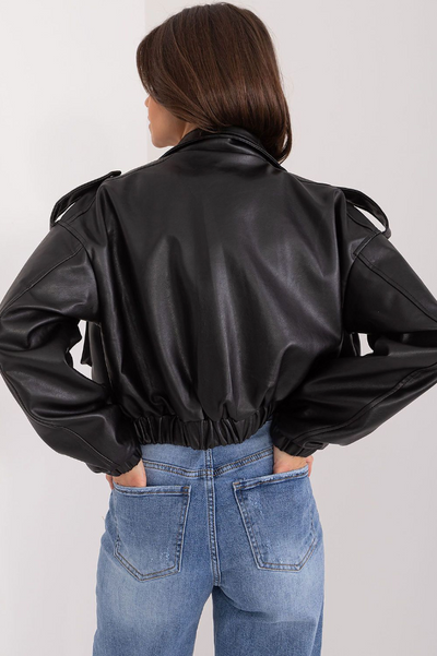 Cropped Faux Leather Transitional Jacket – Effortless Utility Chic