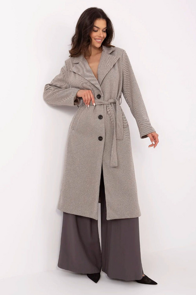Belted Elegance – Classic Knee-Length Coat