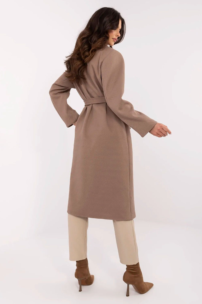 Belted Elegance – Classic Knee-Length Coat
