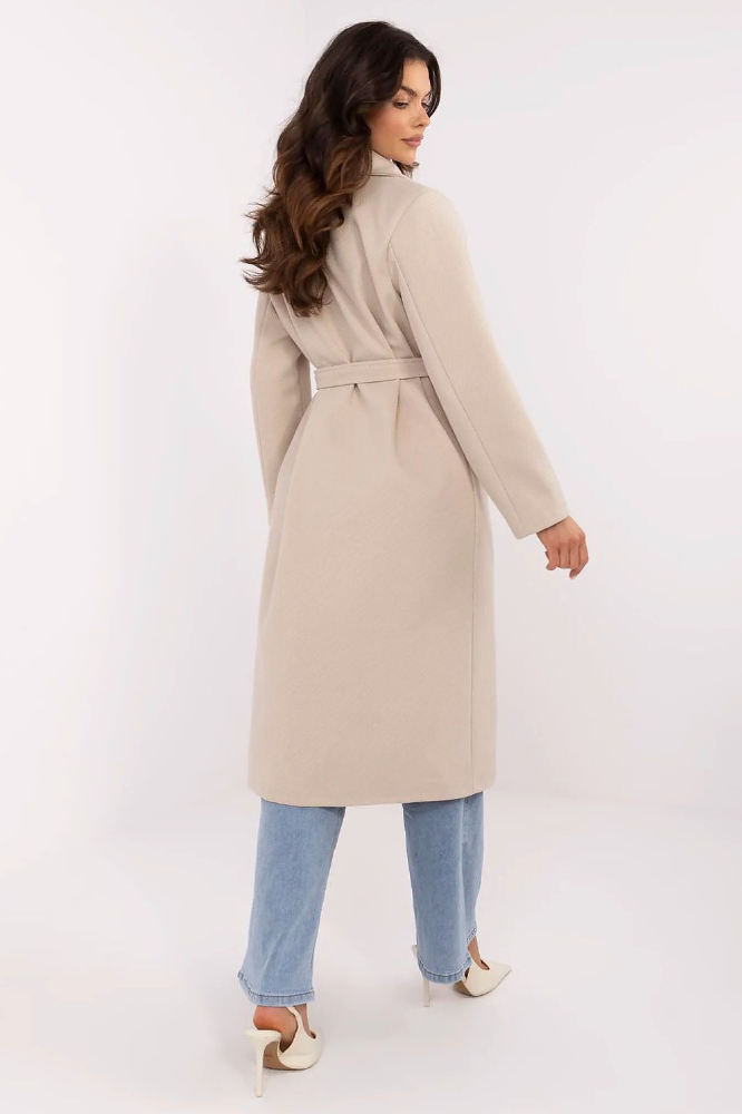 Belted Elegance – Classic Knee-Length Coat