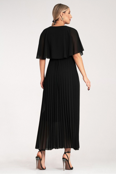 Celestine Pleated Cape Dress