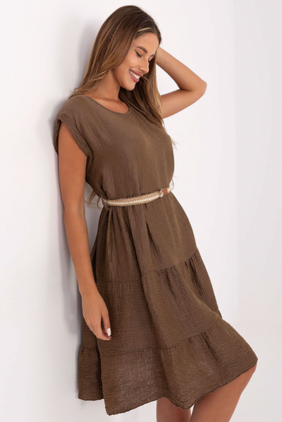 Liora - Muslin Belted Dress