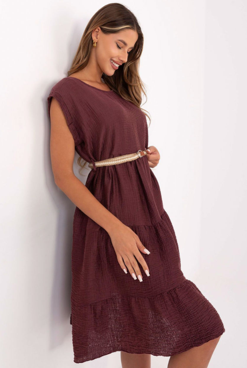 Liora - Muslin Belted Dress