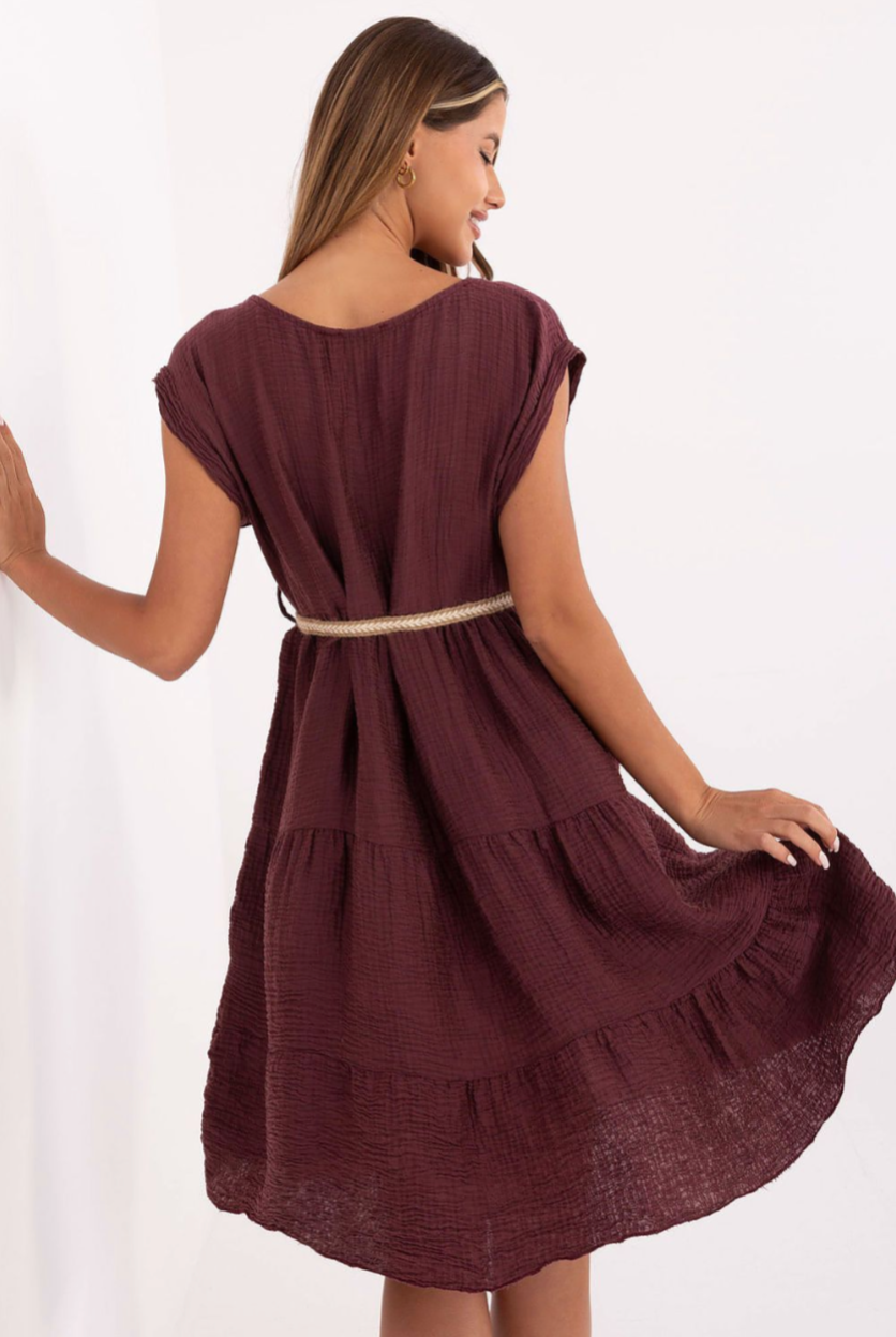 Liora - Muslin Belted Dress