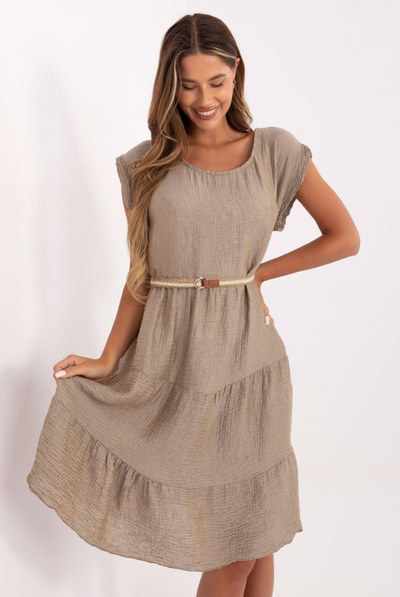 Liora - Muslin Belted Dress