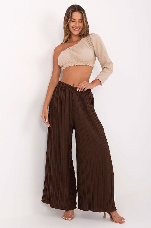 Elara Pleated Wide-Leg Trousers