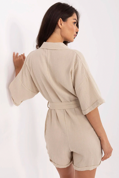 Isla Belted Cotton Jumpsuit
