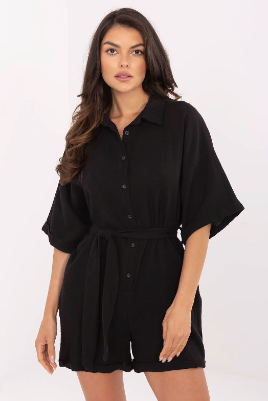 Isla Belted Cotton Jumpsuit