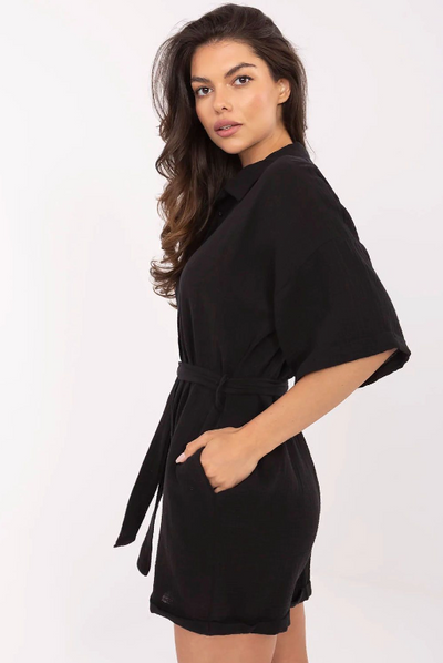 Isla Belted Cotton Jumpsuit