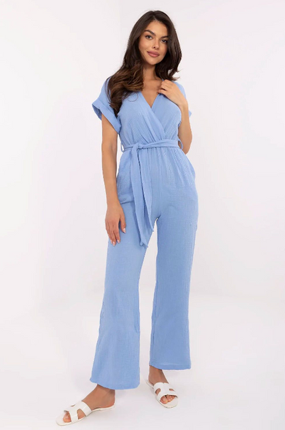 Serena Cotton Wrap Jumpsuit