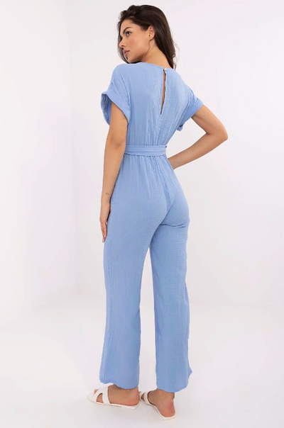 Serena Cotton Wrap Jumpsuit