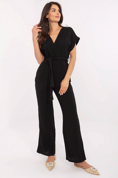Serena Cotton Wrap Jumpsuit