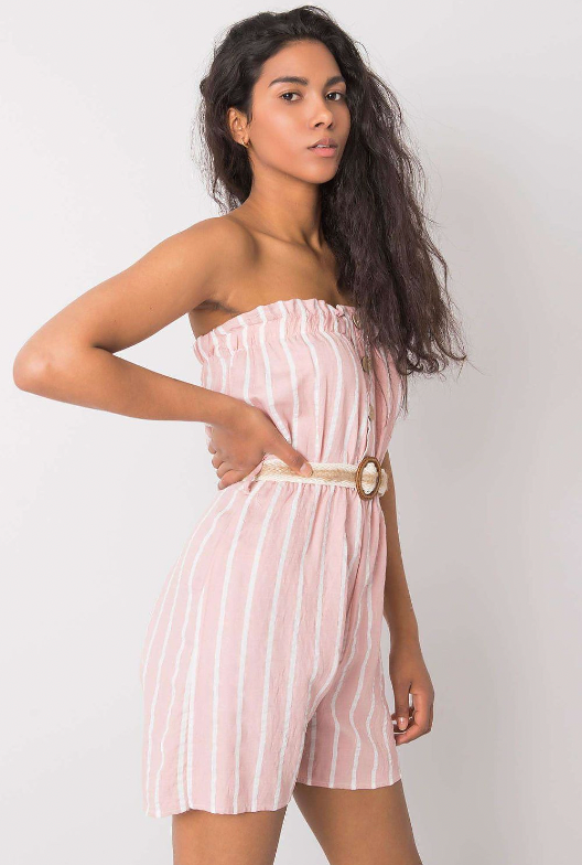 Isla - Striped Belted Playsuit