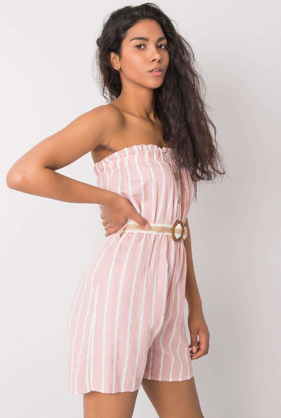 Isla - Striped Belted Playsuit