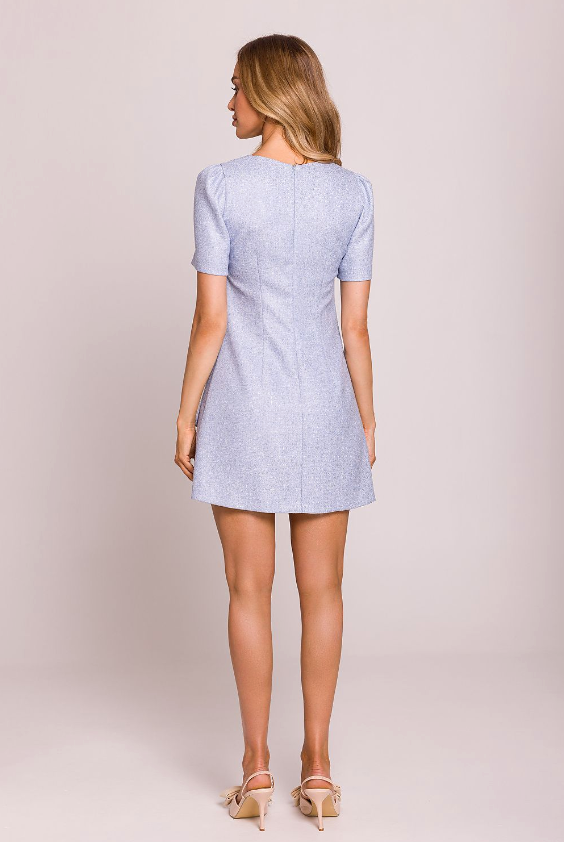 Eloise – Elegant A-Line Mini Dress with Gold Detail