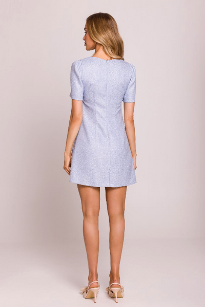 Eloise – Elegant A-Line Mini Dress with Gold Detail