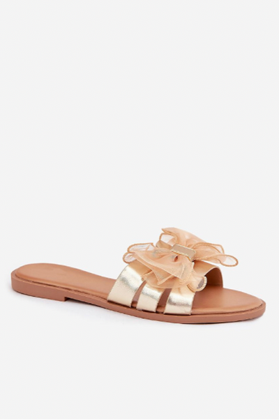 Elara – Tulle Bow Flat Sandals