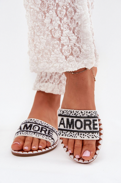 Amore – Beaded Strap Flat Sandals