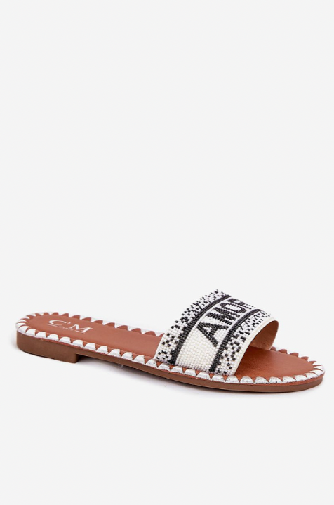 Amore – Beaded Strap Flat Sandals