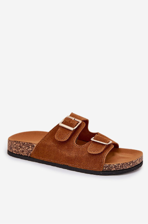 Bella – Eco-Suede Buckled Cork Sandals