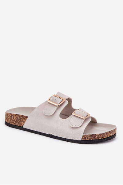 Bella – Eco-Suede Buckled Cork Sandals