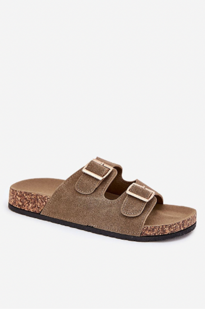Bella – Eco-Suede Buckled Cork Sandals