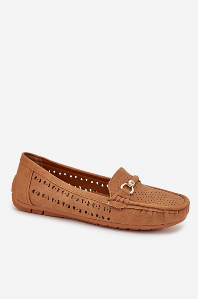 Camille – Gold Accent Openwork Moccasins