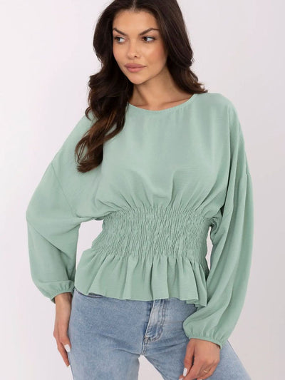 Camille Smocked Waist Blouse – Soft Elegance