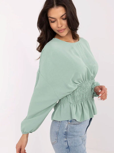 Camille Smocked Waist Blouse – Soft Elegance