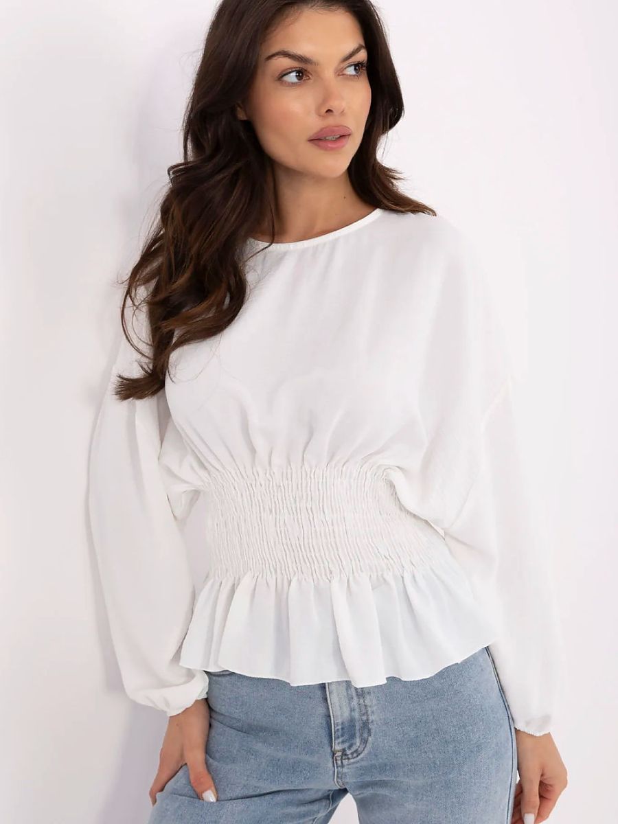 Camille Smocked Waist Blouse – Soft Elegance