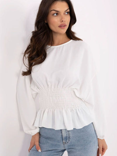 Camille Smocked Waist Blouse – Soft Elegance