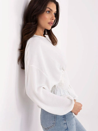 Camille Smocked Waist Blouse – Soft Elegance