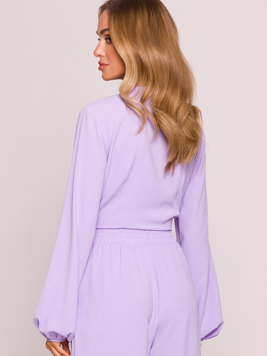 Élise Crepe Tie-Front Blouse