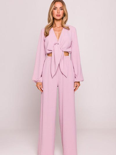 Élise Crepe Tie-Front Blouse