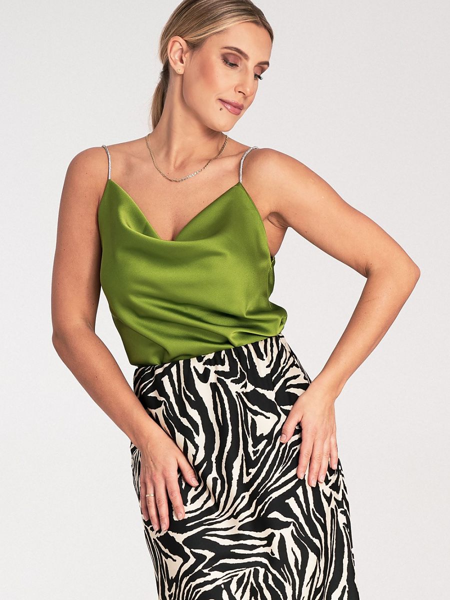 Satin Top – Crystal Strap Edition