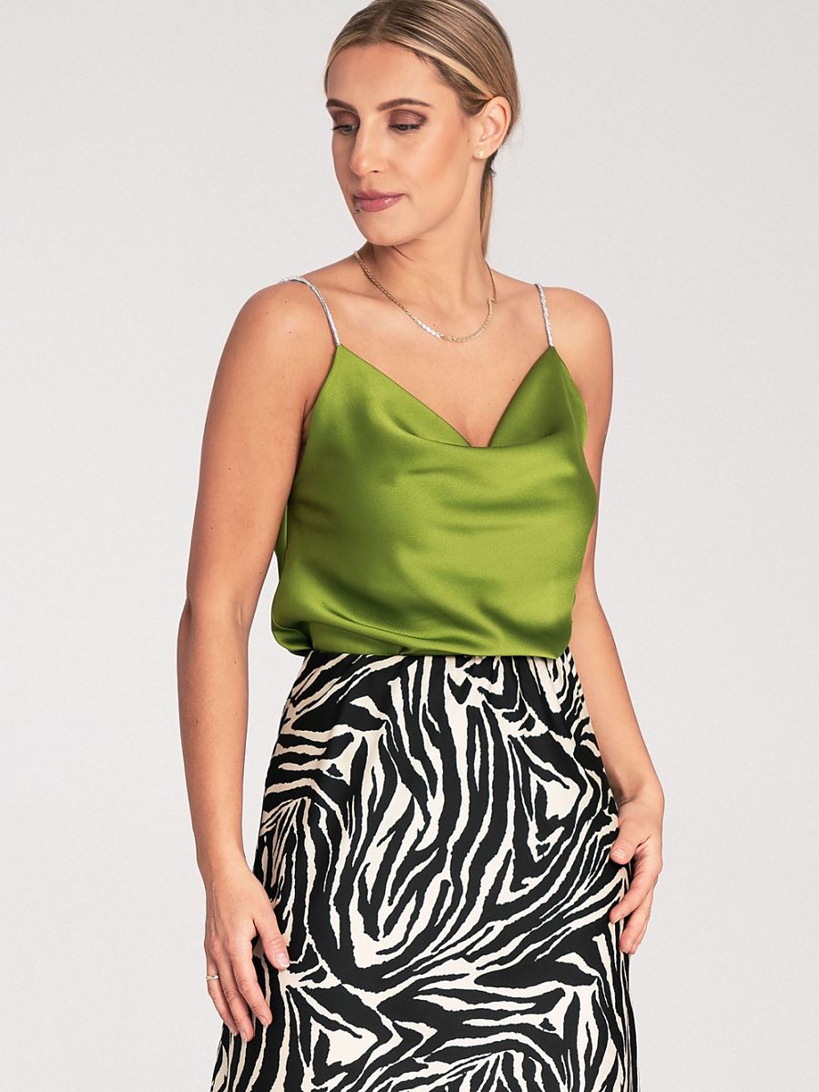 Satin Top – Crystal Strap Edition
