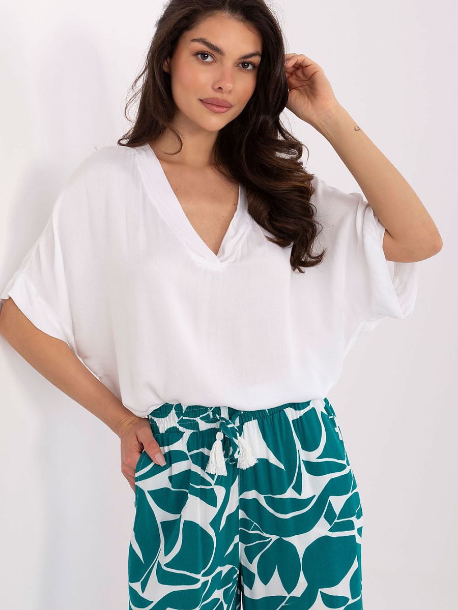 Élan V-Neck Blouse – Effortless Chic