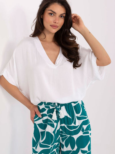 Élan V-Neck Blouse – Effortless Chic