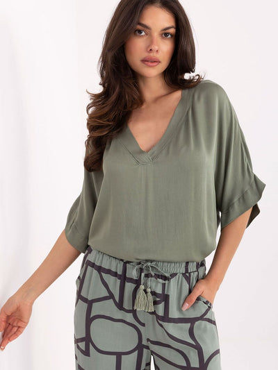 Élan V-Neck Blouse – Effortless Chic