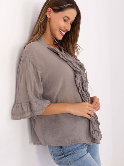 Esmé Ruffle Boho Blouse – Cotton Charm