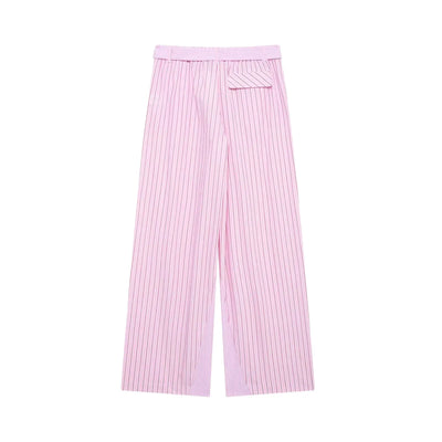 Luxe Loungewear Set – Striped Pink Elegance