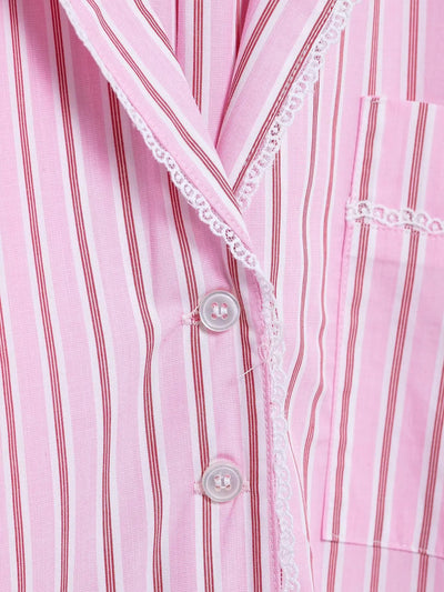 Luxe Loungewear Set – Striped Pink Elegance