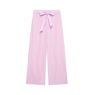 Luxe Loungewear Set – Striped Pink Elegance